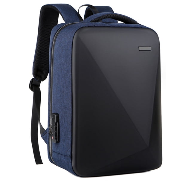 Mochila rígida antirrobo, mochila fina para portátil de negocios y viajes para hombre, resistente al agua y con puerto USB.