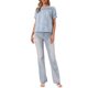 thumbnail image 2 of INSPIRE CHIC Blusas de Cuadros Vichy para Mujeres con Volantes Fruncidos y Mangas Abullonadas S Azul Claro, 2 of 6