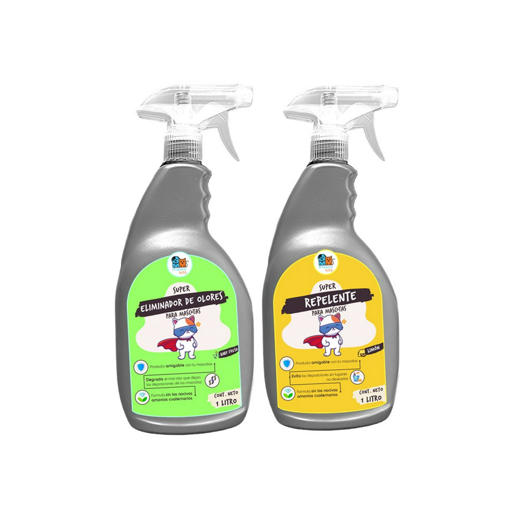 Mascokits - Kit Repelente + Eliminador De Olores P' Perro Y Gato 1 Litro