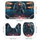 thumbnail image 3 of Cyborg-theme 4-Piece Shower Curtain Set with Rugs, Waterproof Bathroom Decor Set Includes Bath Mat, U-Shaped Rug, Toilet Lid Cover and Curtain with Hooks, 3 of 6