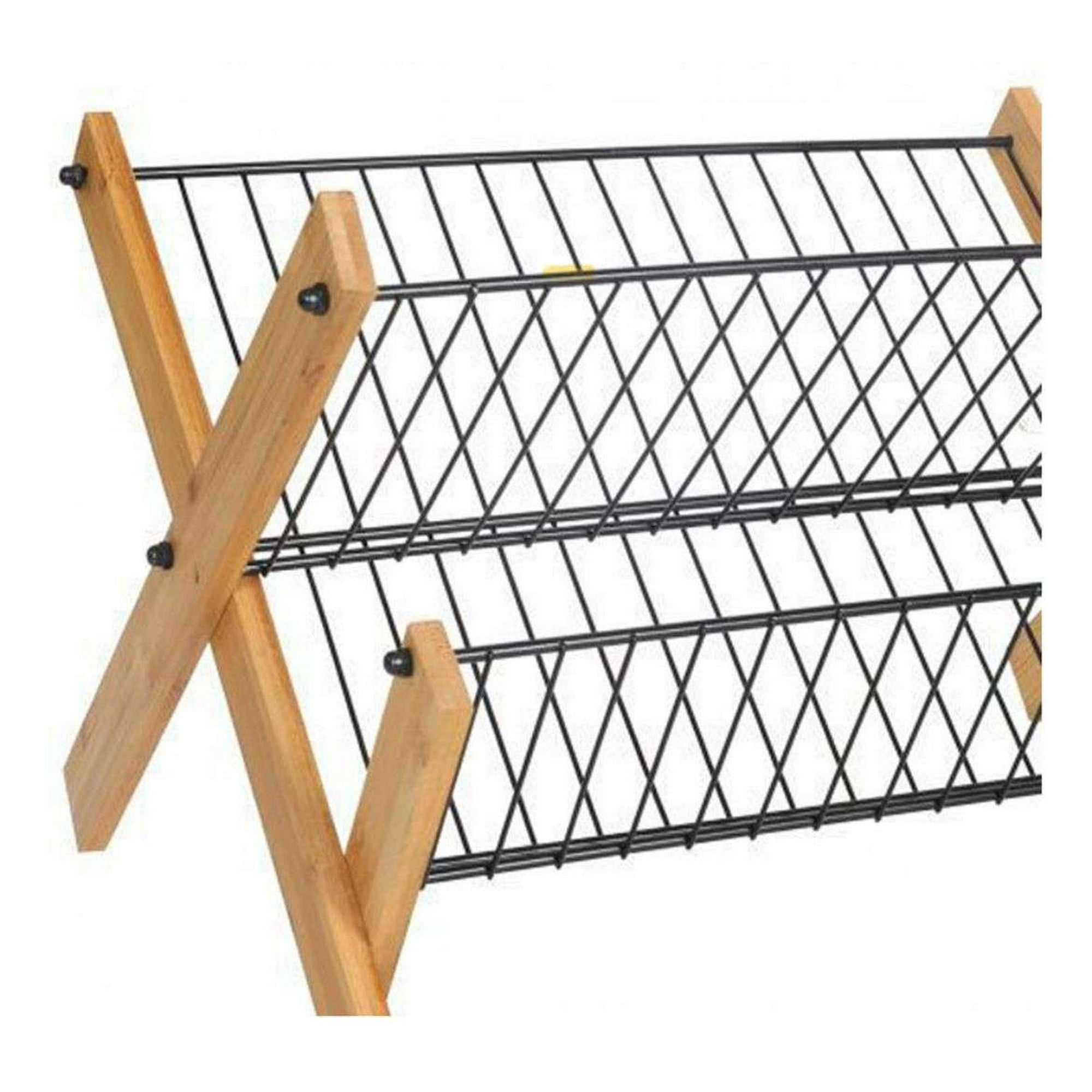 Oem - Secador Escurridor De Loza Platos 2 Niveles Bambu Y Metal