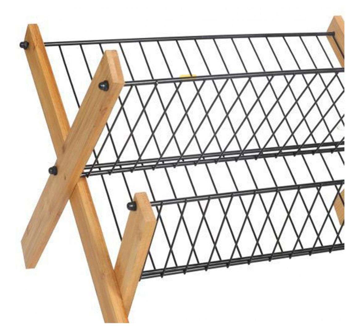 Oem - Secador Escurridor De Loza Platos 2 Niveles Bambu Y Metal