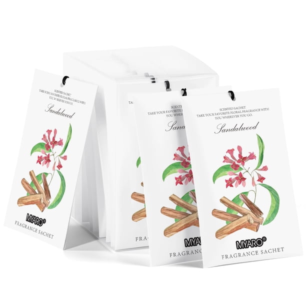 Pack De 12 Saquitos Aromáticos De Sándalo Desodorante Para Armario Y Ambientador Para Coche