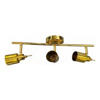 Genérico - Lámpara Pared Techo 3 Luces E27 Led Ajustable Dorada Jhn