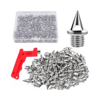 Magideal - 120 Piezas Track And Field Running Spikes Spikes De Reemplazo Fácil De Instalación Con Una Llave De 0,5 Cm Para Senderismo Al Aire Libre Cross Country Plata