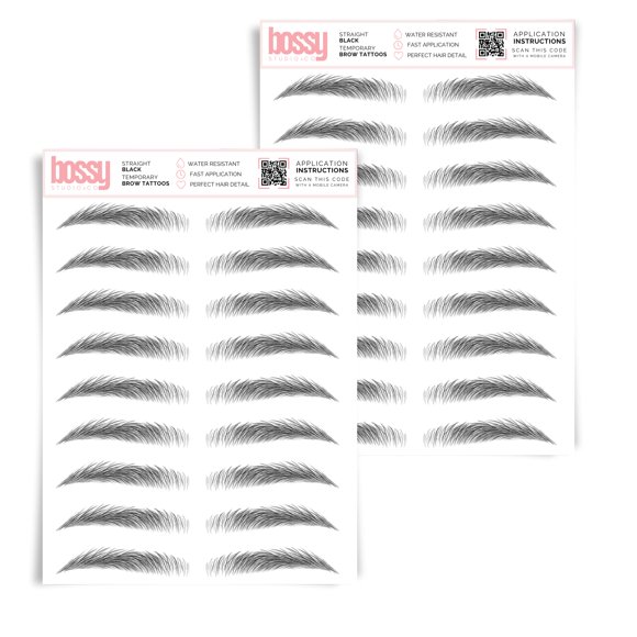 Tatuajes de Cejas Brows by Bossy Impermeables Pack de 2 - Negro