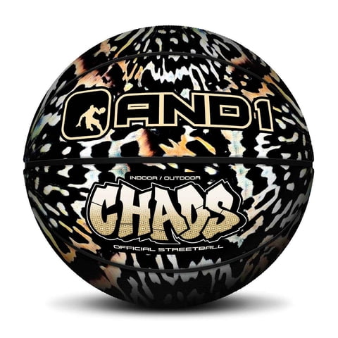 And1 - Balón De Baloncesto De Goma Premium Chaos Animal Print Felino Talla 7