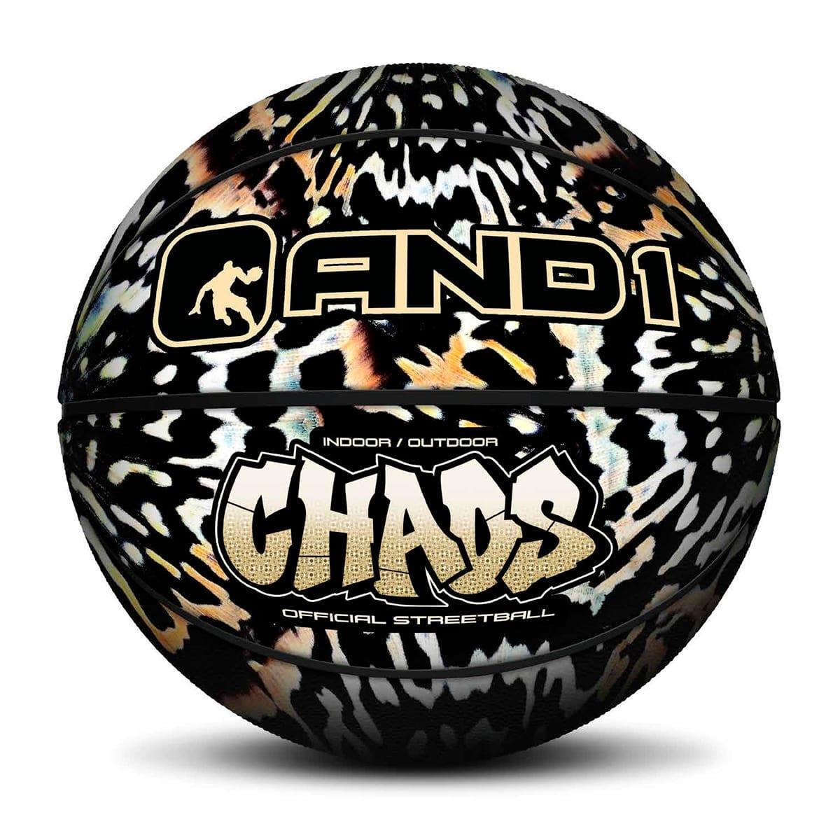 And1 - Balón De Baloncesto De Goma Premium Chaos Animal Print Felino Talla 7