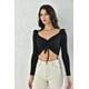 thumbnail image 1 of Polera Mujer Manga Larga Crop Negra Ajustable Talla S, 1 of 3