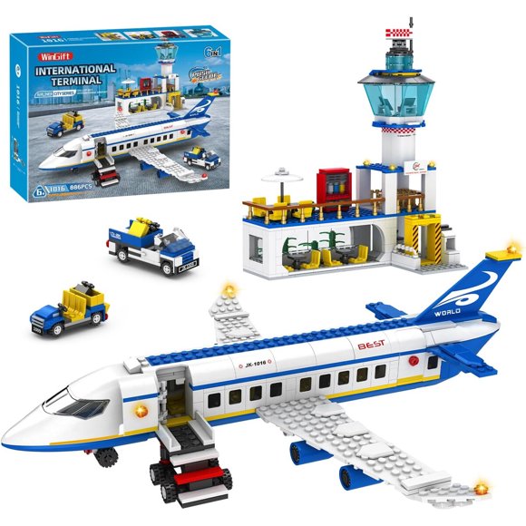 Set de Bloques WinGift Aeropuerto City Terminal 886 piezas 6en1