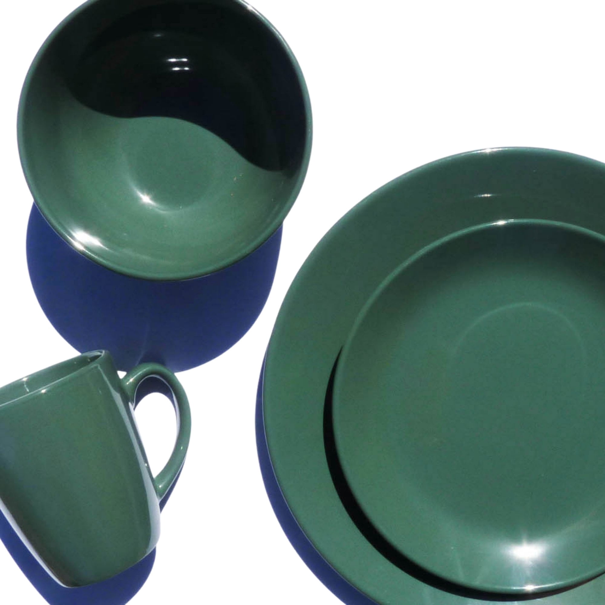 Decoexpress - Juego De Loza 16 Piezas Vajilla Cerámica July Verde