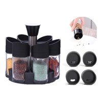 Genérico - Set 6 Especieros Condimento Giratorio 360 Salidas Multiples