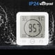 thumbnail image 4 of Reloj de baño con alarma digital LCD táctil, resistente al agua, con función de temporizador de cuenta regresiva, 3 métodos de montaje y pilas (blanco), 4 of 7