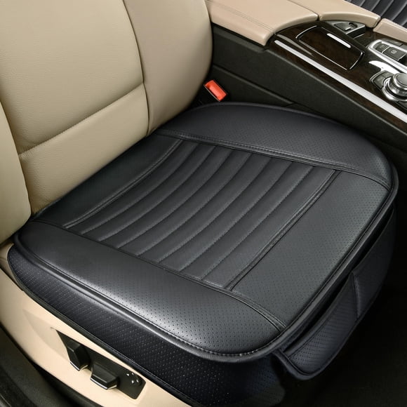 Fundas de asiento delantero de coche de piel sintética con revestimiento de bordes de color brillante