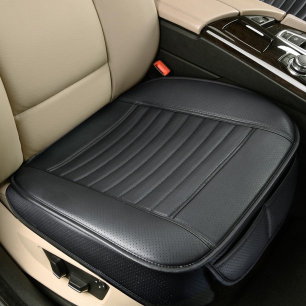 Fundas de asiento delantero de coche de piel sintética con revestimiento de bordes de color brillante