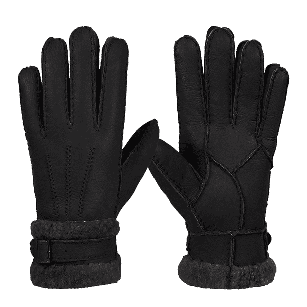 Guantes y mitones de piel de oveja resistente para hombre