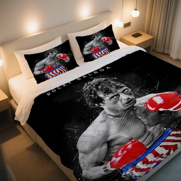 Rocky Balboa Boxing Gloves Cover Set Soft Cover Bedding with Pillowcases Machine Washable