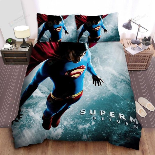 Superman Dc Comics Character Brandon Routh Returns Quilt Duvet Cover Set3-Piece Bedding Set