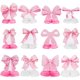 thumbnail image 1 of 12 piezas de centros de mesa de panal con moños rosados para cumpleaños, 1 of 3