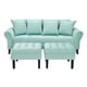 thumbnail image 1 of Sofa Lua 3c + 2 Pouf Felpa 20 Verde Agua, 1 of 5