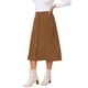 thumbnail image 4 of Falda de Pana Línea A para Mujer INSPIRE CHIC Otoño Invierno Cintura Alta Falda Midi Abotonada con Bolsillos Conjunto de Oficina L Marrón, 4 of 6