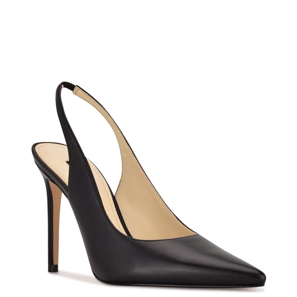 Zapatos Zapatos Nine West Feather Pump para mujer, piel negra, talla 5