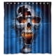 thumbnail image 1 of Cortina de ducha de baño con diseño de calavera de anime de terror, color azul, con ganchos, tamaño 66 x 72 pulgadas, 1 of 3
