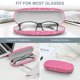 thumbnail image 4 of Funda para gafas FINTIE, carcasa dura, piel vegana rosa brillante, 4 of 8