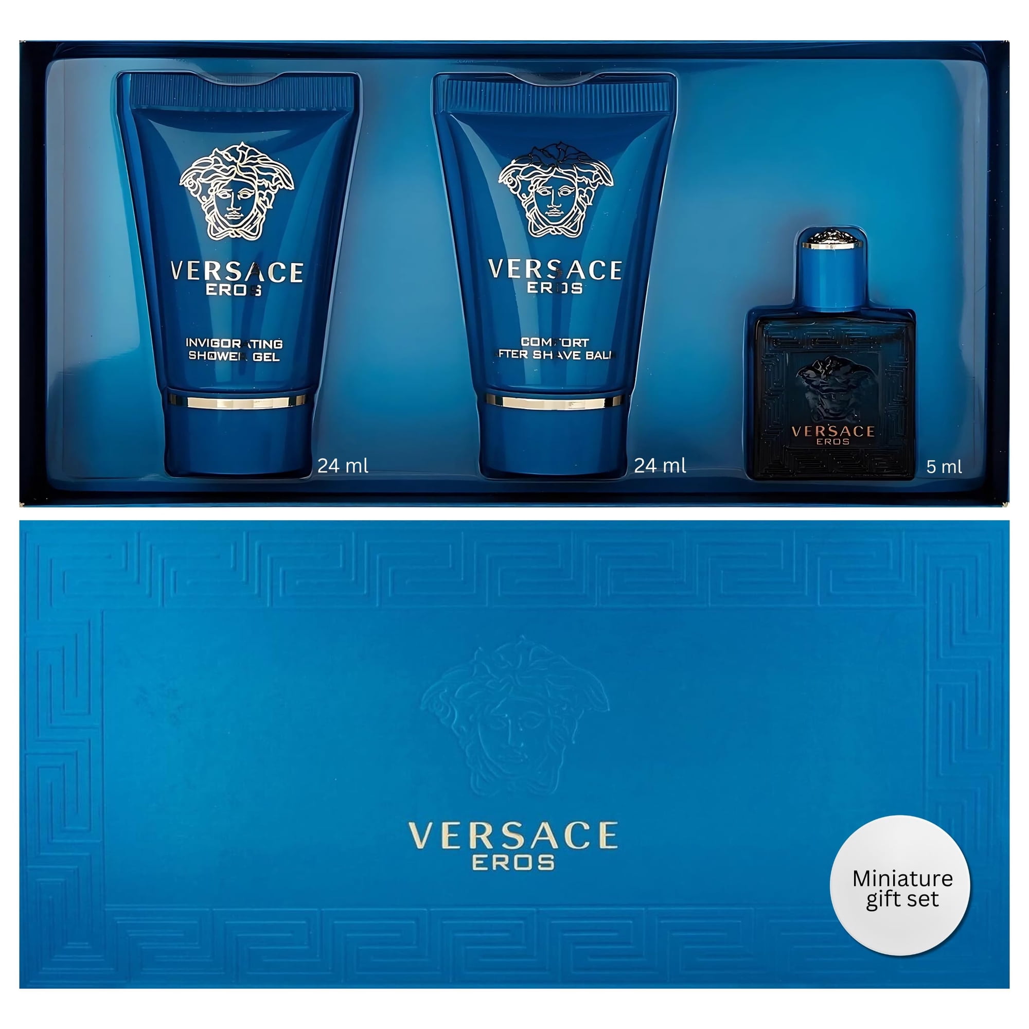 Set De Perfume De Regalo Versace Eros Para Hombre Eau De Toilette, 5 Ml X 3
