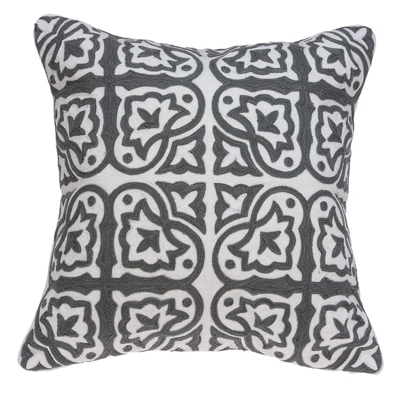 Cojín Heera de la colección Parkland, gris y blanco, 50 x 50 cm