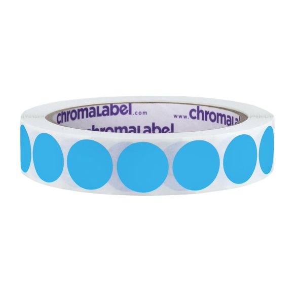 Pegatinas de puntos ChromaLabel azul claro 2 cm 1000 por rollo