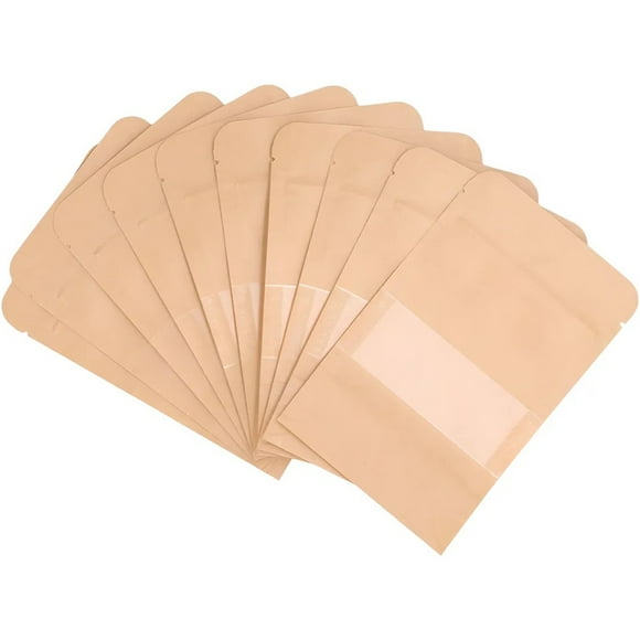 150 Pcs Bolsas Doypack Kraft Para Embalaje 9 X 14 Cm