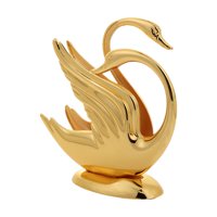 Bothyi - Figura De Cisne Dorado Servilletero De Metal Adorno De Mesa L 13,5X5X15,6Cm