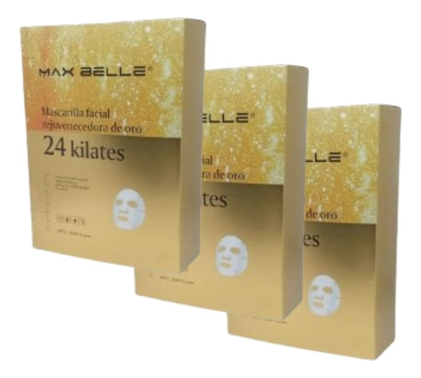 Genérico - Set 4 Mascarilla Facial Hidratante Rejuvenece 24K Gold Lau