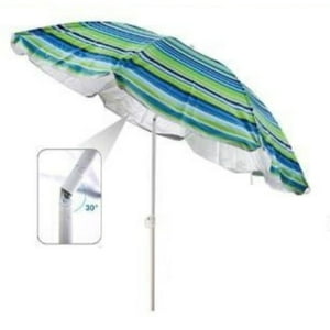 Genérico - Sombrilla Reclinable 2 Mts Diametro Playa Camping Diseño Rayas Colores Varios