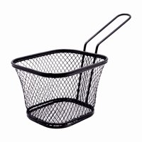 Wakeshome - Mini Cesta Cuadrada Para Freír Soporte Para Papas Fritas De Acero Inoxidable