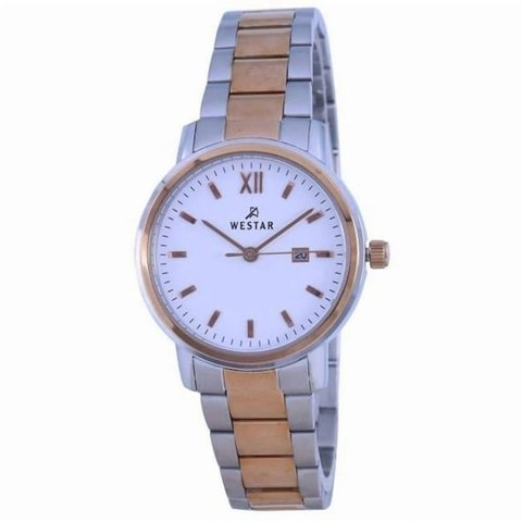 Reloj Westar 40245Spn601 De Dos Tonos Con Esfera Blanca De Acero Inoxidable Y Cuarzo Para Mujer & 44; Azul