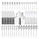 thumbnail image 1 of Juego de vajilla de acero inoxidable de 48 piezas, cuchillo para carne estilo occidental para 8 personas, tenedor, cuchara en caja de regalo, 1 of 5