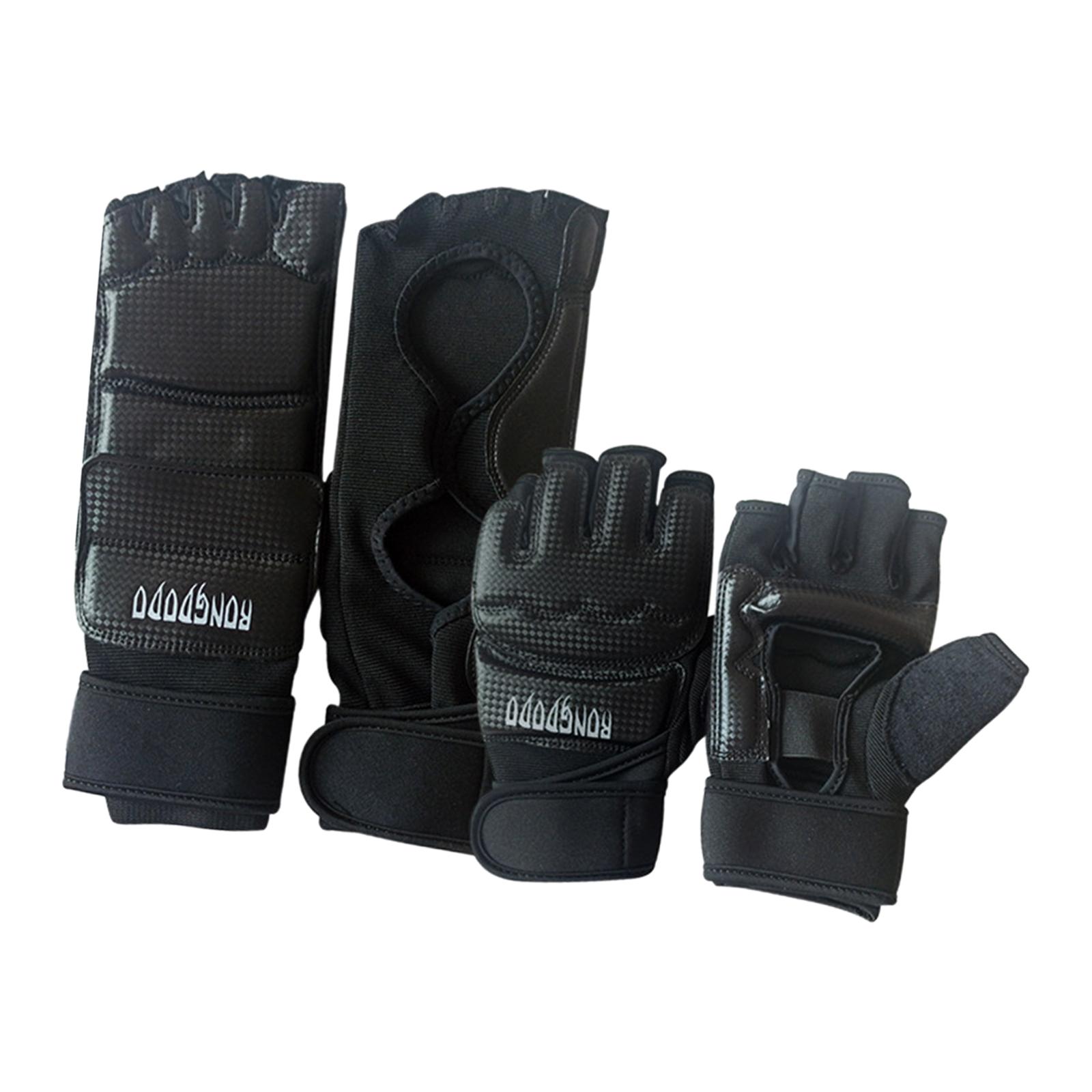 Ioensy - Guantes De Boxeo Medios Mitones Duraderos Para Agarrar Saco De Boxeo Fitness L