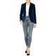 thumbnail image 2 of INSPIRE CHIC Blazer de Terciopelo para Mujer Color Sólido Cuello de Chal Una Botón Traje para Trabajar Talla 2XL Azul Profundo, 2 of 7