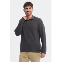 Fashionspark - Polera Hombre Textura Con Botón Marengo