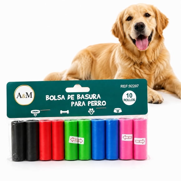 Bolsas de basura para perro 10 rollos resistentes colores surtidos