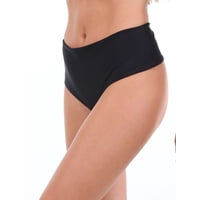 Samia - Bikini Calzón Colaless Tiro Alto Negro