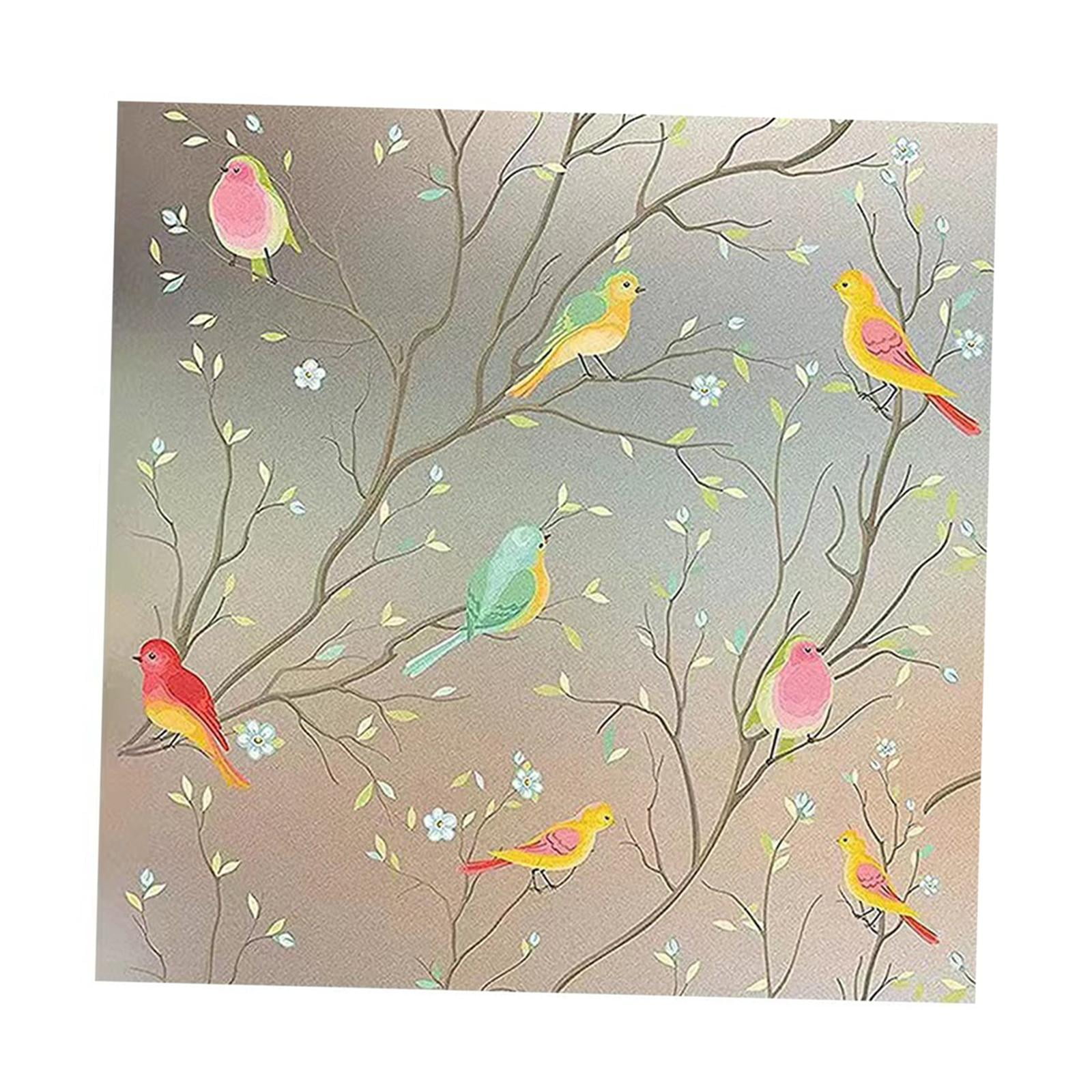 Magideal - Película Para Ventana De Pájaro, Película De Vidrio, Película Para Ventana De Privacidad Creativa, Pegatina Autoadhesiva Decorativa Colorida Para Vent
