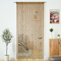 Cortina Con Cuentas Yaoyue Cappuccino, 100 Cm X 200/280 Cm, Poliéster