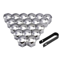 Ioensy - 20 Piezas Tapas De Tuercas De Rueda De Coche Cubiertas Antioxidantes Tapas De Llanta De Rueda Tapas De Tuerca De Rueda Plata 17Mm