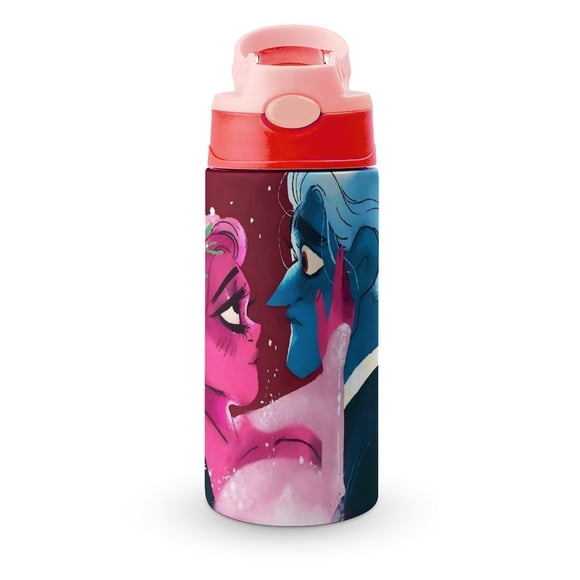 Lore OlympusBotella de Agua con Tapa Pop Top de Un Toque, Acero Inoxidable, a Prueba de Fugas, para Deportes, Botella Infantil rosa 12 oz