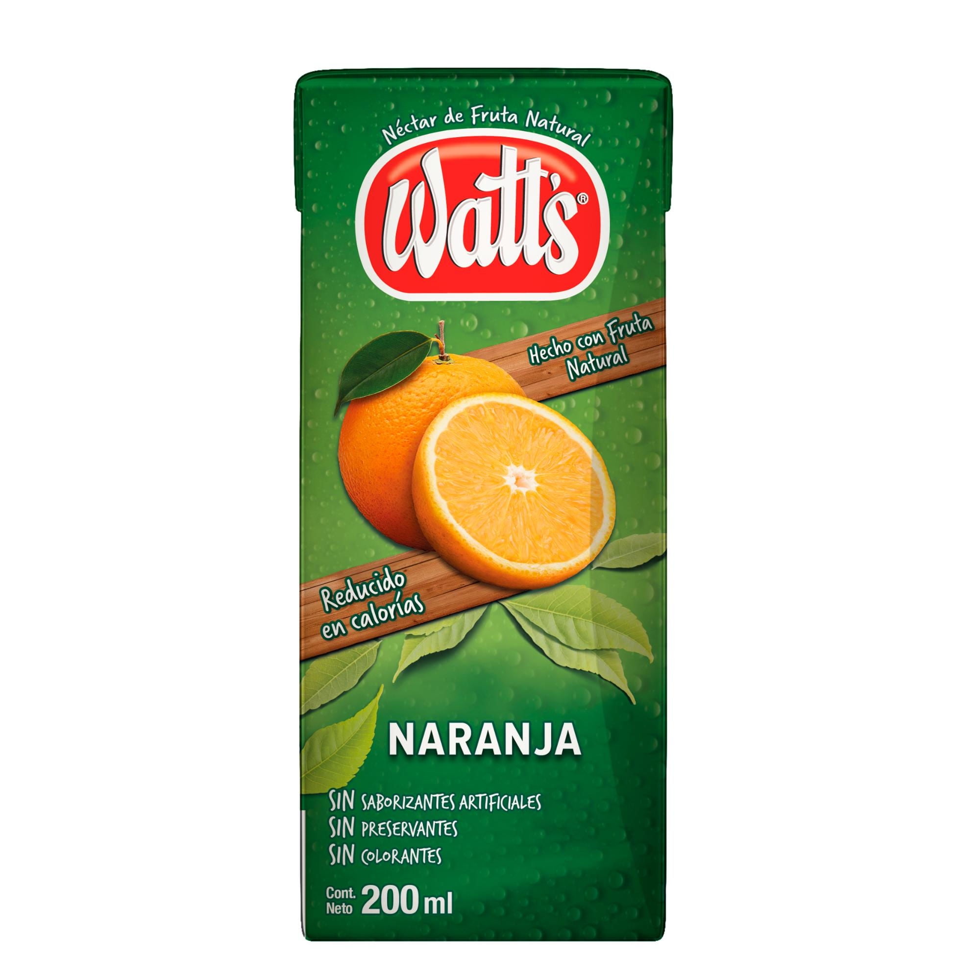 Jugo Colación Sabor Naranja Caja 200 cc Watts