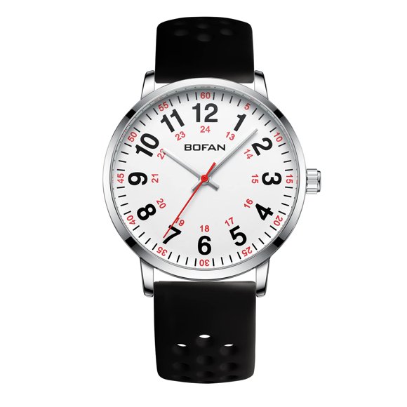 Reloj de enfermera BOFAN para profesionales médicos con correa de silicona