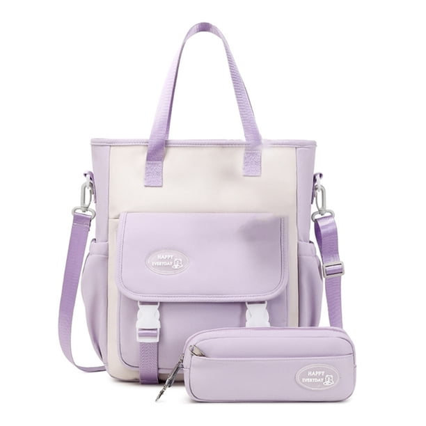 1 Set Fashion Bookbags Versatile Backpack Back to School Bag Shoulder Bag Handbag Pencil Case Set for Girls Primary Students